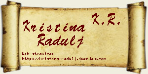 Kristina Radulj vizit kartica